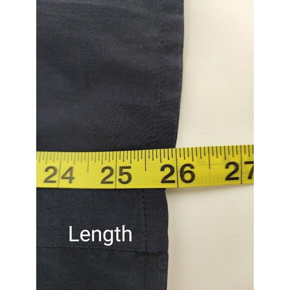 Tory Burch Brigitte Roll Tab Navy Blue Cotton Blouse Size 8 - Picture 9 of 11